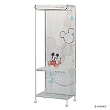 アイリスオーヤマ ≪ディズニーシリーズ≫幅62cm■ミッキー キャラクターメタルラック ワードローブ(ポール直径19mm) DSEW-613M アイボリー キャスター付き