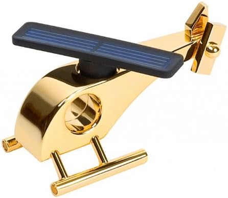 Solar Powered Metal Helicopter, 24 ct gold plated
