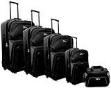 Totes 5 Piece Luggage Set with Diamond Nylon Trim
