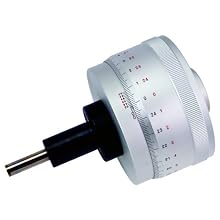 Mitutoyo 153-302 Micrometer Head, High-Res Model, 0-1" Range, 0.00001" Graduation, +/-0.00004" Accuracy, Plain Thimble, Flat Face