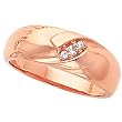 14K Rose Gold Diamond Gent's Ring - 0.06 Ct.