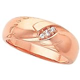 18K Rose Gold Diamond Gent's Ring - 0.06 Ct.