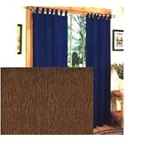 BLACKOUT Textured Thermal Insulated Tab Top Curtain PAIR 84'' x 63'' long - Chocolate by 