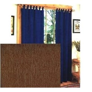 Buy BLACKOUT Textured Thermal Insulated Tab Top Curtain PAIR 84'' x 63'' long - Chocolate now!