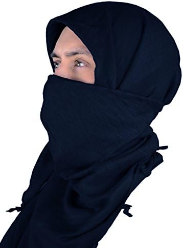 Ziangluke Military Shemagh Tactical Desert 100% Cotton Keffiyeh Scarf Wrap (Royal blue)