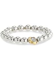 TAT2 Designs "Capri" Stretch Silver Bead 1 Gold Nugget Bracelet