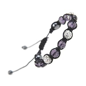 Artwedding Crystal Acrylic Disco Ball Adjustable Shamballa bracelets Wrist Chain,Light Purple