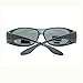 Womens Polarized Fit Over Glasses Rhinestone Sunglasses Oval Rectangular Gray