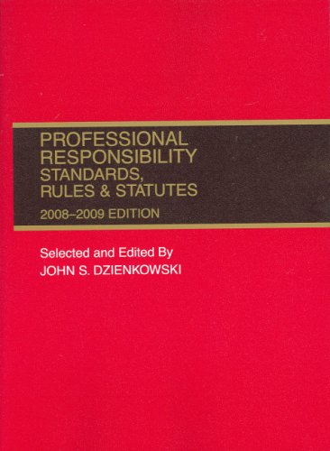 City Travel Guides Discounted  Books : Professional Responsibility, Standards, Rules & Statutes, 2008-2009 Edition