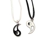 Best Friends Ying Yang Necklaces on Cord Necklaces