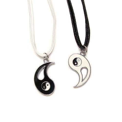 Best Friends Ying Yang Necklaces on Cord Necklaces