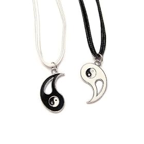 Best Friends Ying Yang Necklaces on Cord Necklaces