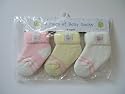 Petit Cadeau Baby Girls 3-pack Socks : 6-12 Months