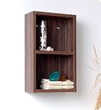 Small Bathroom Linen Side Cabinet w/Two Open Storage Shelves - FST8092GW
