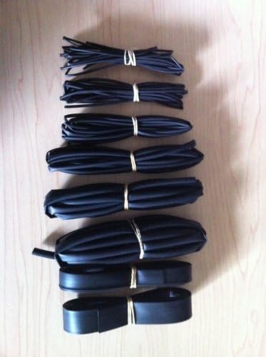 80' of 2:1 Polyolefin Black Heat Shrink - (8) 10' Sections
