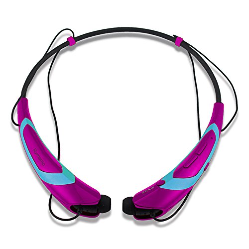 Rymemo 2016 Newest Match Color Universal Wireless Bluetooth 4.1 Music Stereo Sports Headset Headphone Vibration Neckband Style Earphone Earpiece for Cellphone, Blue-Purple
