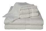 Calcot All American Line 100-Percent Supima Cotton 6-Piece Towel Set, White