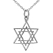 Sterling Silver Double Star of David Pendant