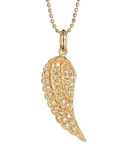 Sydney Evan - Small Gold and Diamond Angel Wing Necklace