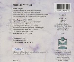 Cover image : Vivaldi: Salve Regina (Sacred works for alto and double orchestra) / Lesne, Il Seminario musical