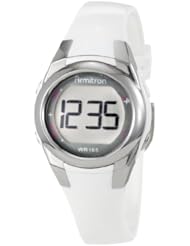 Armitron Womens 45/7021WHT Silver-Tone and White Sparkle Digital Sport Watch