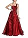 VIP Dress Langes Satin Ballkleid / Abendkleid / Tanzkleid in Lila und Rot
