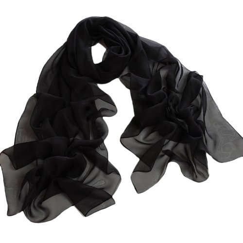 Chicastic Solid Colors Silk Chiffon Scarf Wrap Stole Shawl - Also Dots, Abstract