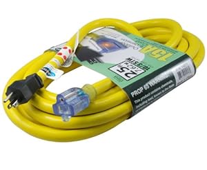 Conntek STW Super Heavy Duty Outdoor Jacket Lighted End Extension Cord, 25-Feet