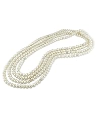 Sterling-Silver 6-6.5 MM White Freshwater Cultured Pearl Endless Pearl Strand, 72"