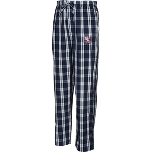 New Jersey Nets Navy Blue Plaid Historic Pajama Pants (Large)