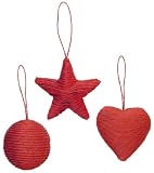 Artificielles - Pendentif Sapin boule, cur étoile, assorti, 8cm artificiel