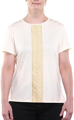 IBIG Women's Knit Greek Key Top X-Large Off-White