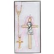 Crib Medallion and Rosary - Girl/Pink - MADE IN ITALY!