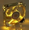 Silent Anodized LED- Lüfter, 80x80x25mm, gelb