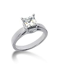 Platinum 1.25 ctw Princess Cut Diamond Engagement Rings G SI-1