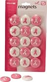 Officemate Breast Cancer Awareness Medium Size Magnets, Pack of 15, Pink/White (08912)