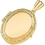 14K White Gold Oval Shaped Locket