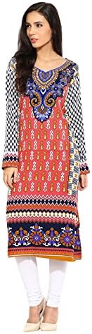 Polyester Pink New Indian Tunic Top Bollywood Women Long Full Sleeve Kurti Kurta