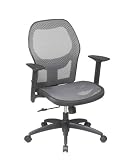 Office Star Matrix Seat and Back Executive Chair with Adjustable Arms, Charcoal