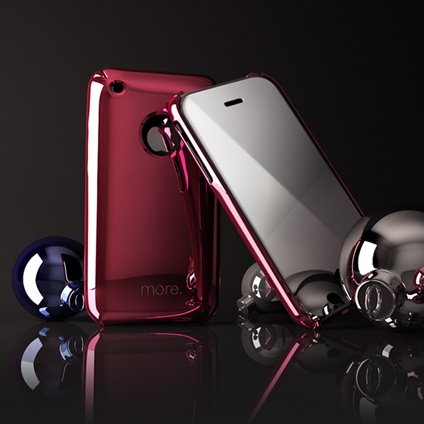 Apple iPhone 3G 3GS Metallic Series Anodized Plastic Case & Screen Protector - Rouge