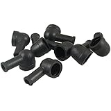 8 Pcs 15mm x 8mm Black Smoking Pipe Shaped PVC Battery Terminal Insulating Covers Boots