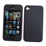 Apple iPhone 4 Rubberized Snap-On Protector Hard Case, Black