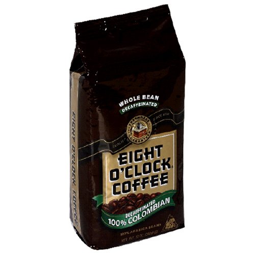 Eight O'Clock Coffee, 100% Colombian Decaf Whole Bean, 12-Ounce Bag (Pack of 4)
