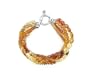 Sterling Silver, Hessonite Garnet 4-Strand Bead Bracelet w/ Garnet Toggle Clasp