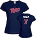 Joe Mauer Minnesota Twins Women's Name & Number Tee - Large