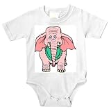 Onesie with elephant, pink, animal