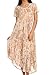 Sakkas Lila Freckled Dyed Cap Sleeve Scoopneck Long Caftan Dress/Cover Up