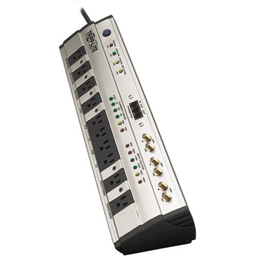 Tripp Lite HTPOWERBAR10 Home Theater Surge ProtectorSuppressor 10 outlets 3coax 5700 Joules RJ11