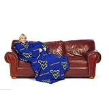 West Virginia Mountaineers Adult Comfy Throw Blanket with Sleeves