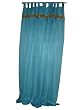 2 Curtains Panels Seablue Silk Blend Sari Drapes 108 Inches Tabs